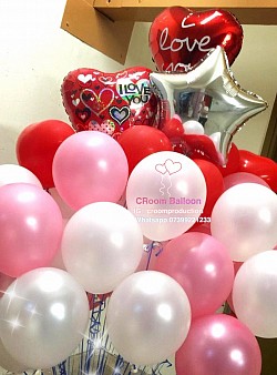Pearl pink + Pearl white + Red heart
