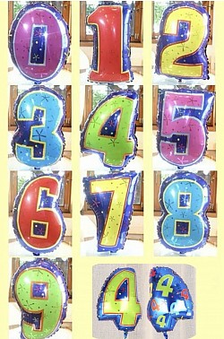 In stock number :  0 1 2 4 5 6 8 9   60cm(H) £6.5(helium) / £3(air)